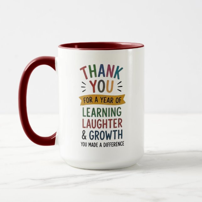 Caneca Obrigado por um Ano de Aprendizado  (Esquerda)