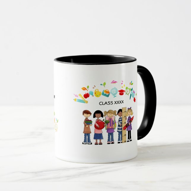 Caneca Obrigado, Professor. Presente de Nome Personalizad (Frente Esquerda)