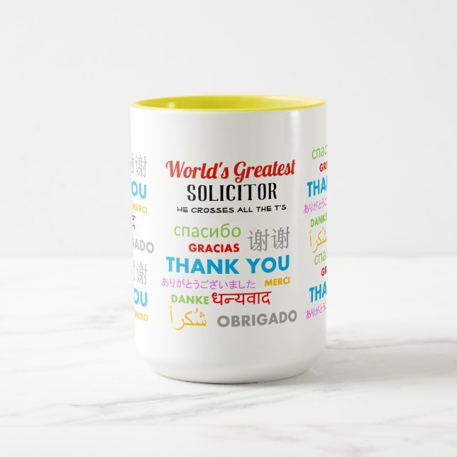 Caneca Obrigado, SOLICITOR - o maior obrigado do mundo (Centro)