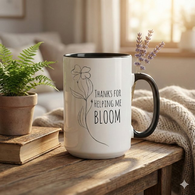 Caneca Obrigados Para Me Ajudar A Bloom Mug (Thank someone special with this, "Thanks for helping me bloom" mug! )