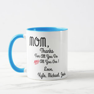 Caneca Obrigados Personalizados Mãe Mug: Presente perfeit