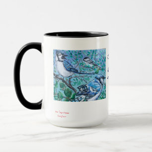 Caneca Observação de Pássaros Azuis da Natureza Arte Pers