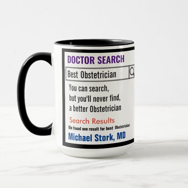 Caneca Obstetrícia Funny Search Gift Mug (Esquerda)