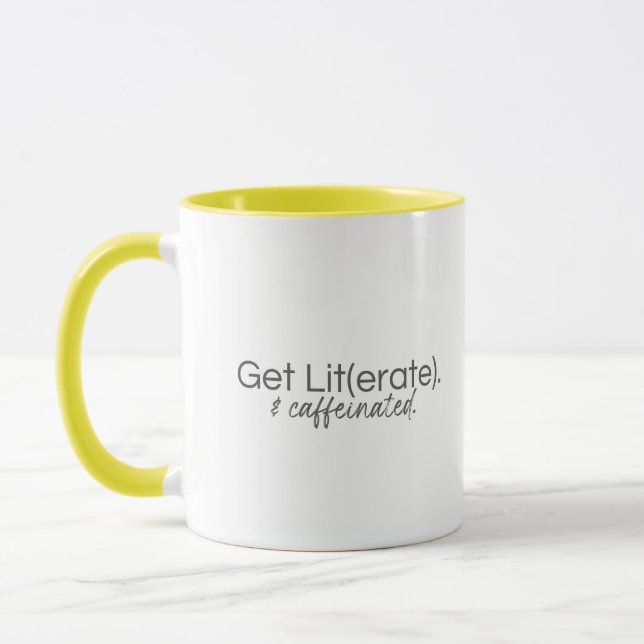 Caneca Obter Lit(erate). & Cafeína Mug (Esquerda)