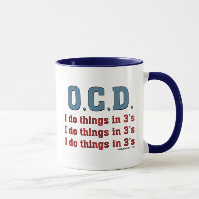 Caneca OCD I faz coisas em 3 (Direita)
