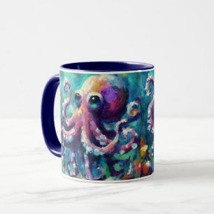 Caneca Octopus Oil Painting NMaritime Beach