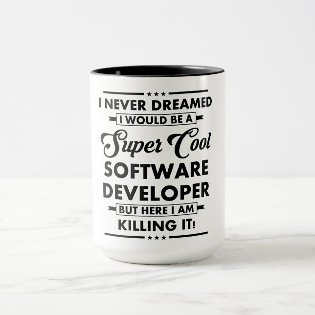 Caneca Ocupação/Profissão Engraçada Desenvolvedor Super L (Centro)