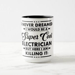 Caneca Ocupação/Profissão Engraçada Eletricista Super Leg