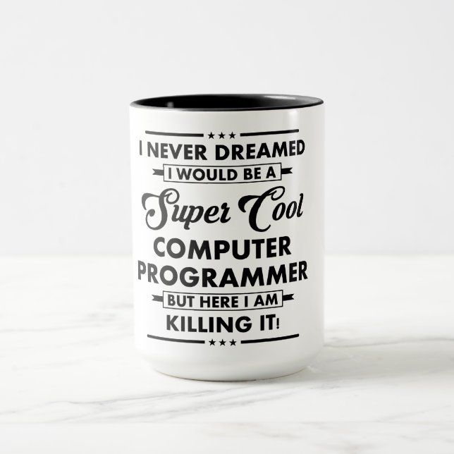 Caneca Ocupação/Profissão Engraçada Super Programador Leg (Centro)