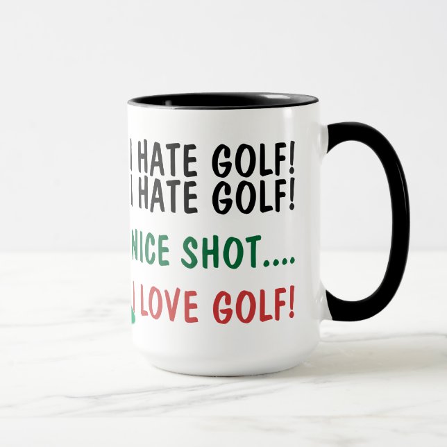 Caneca Odeio Golfe! Eu Adoro Golfe! (Direita)