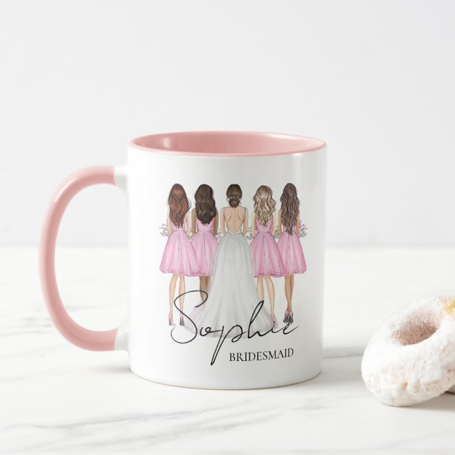 Caneca Oferta Personalizada de Nome do Bridesmaid Persona (Com Donut)