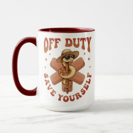 Caneca Off Duty Save Yourself Funny Nurse Medical