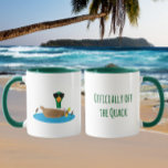 Caneca Officially off the Quack<br><div class="desc">This playful duck-themed design is the perfect way to celebrate leaving meetings, deadlines, and alarm clocks behind. Featuring lighthearted humor and a relaxed retirement vibe, it’s ideal for anyone who’s ready to trade busy workdays for peaceful mornings, coffee on the porch, and a slower pace of life. Note: Caption can...</div>