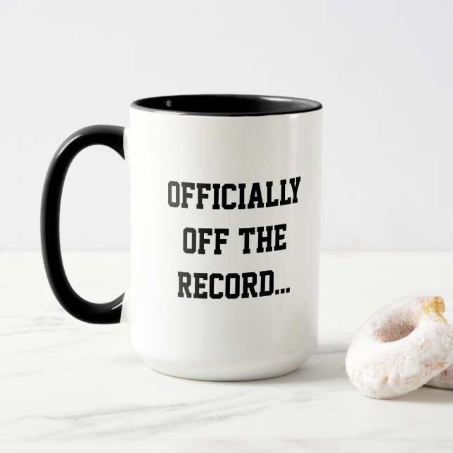 Caneca "Officially Off The Record" Court Reporter Coffee (Com Donut)