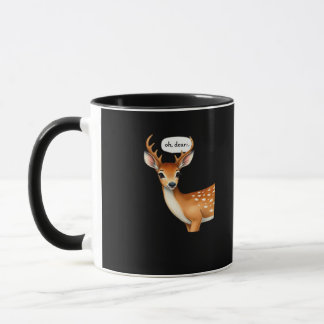 Caneca Oh Deer Cute Punny Deer Saying Whimsical Quote