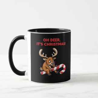 Caneca Oh Deer Its Christmas Stressed Reindeer With Sweet
