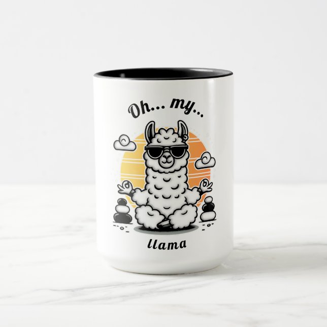 Caneca Oh my Lama, Start your day with humor and attitude (Centro)