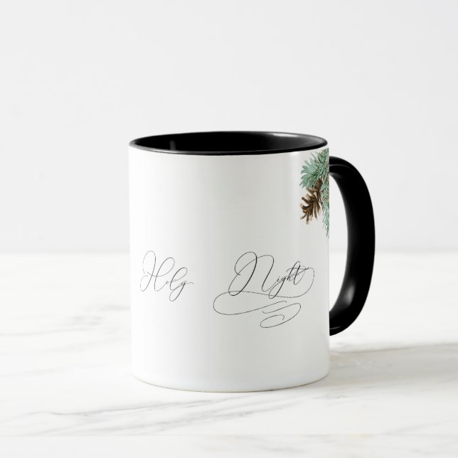 Caneca Oh Santa Noite Pine Cone e Bough Christmas (Frente Esquerda)