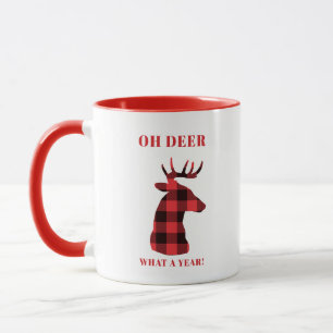 Caneca Oh veado Que Ano de Feriados de Xadrez de Buffalo