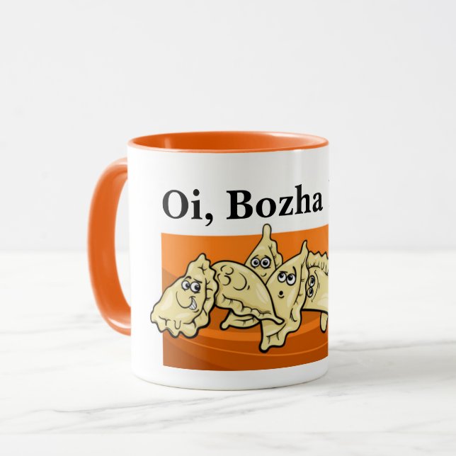 Caneca Oi Bozha Bozha Perogies Pierogies (Frente Esquerda)
