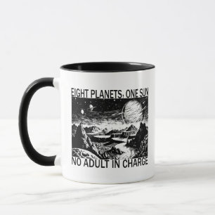 Caneca Oito Planetas Um Sol Sem Adulto Responsável Humor