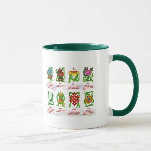 Caneca Oito símbolos auspiciosos (Direita)