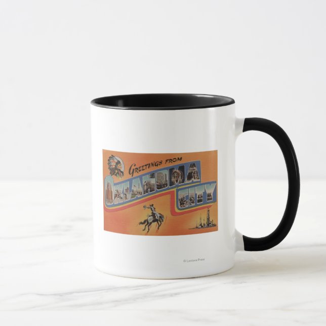 Caneca Oklahoma City, Oklahoma - Grandes Cenas de Letras (Direita)