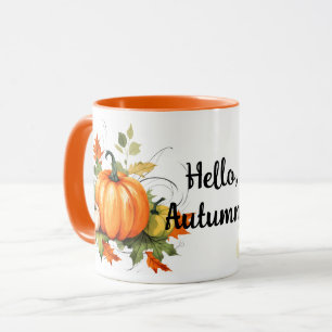 Caneca Olá Autumn Pumpkins e Basket Fall