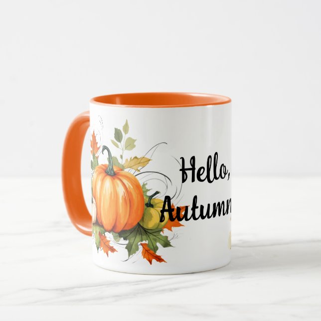 Caneca Olá Autumn Pumpkins e Basket Fall (Frente Esquerda)