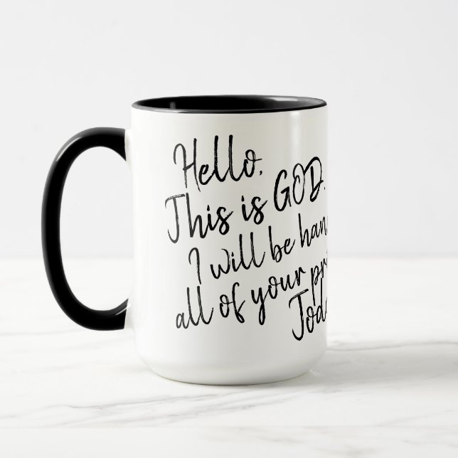 Caneca 'Olá, Este é Deus.' Presente para Momentos Devocio (Esquerda)