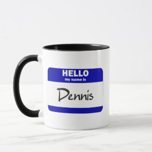 Caneca Olá! meu nome é Dennis (azul)