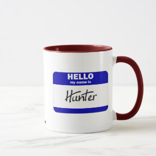 Caneca Olá! meu nome é o caçador (azul)