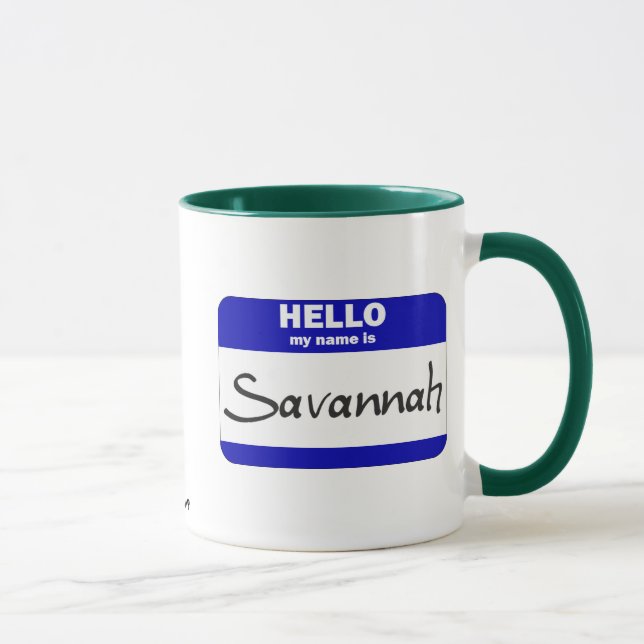 Caneca Olá! meu nome é o savana (azul) (Direita)