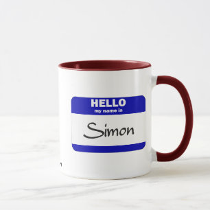 Caneca Olá! meu nome é Simon (azul)