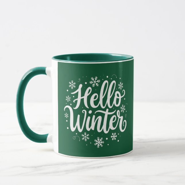 Caneca Olá, Natal Elegante, 2 Tons Coffee Mug (Esquerda)