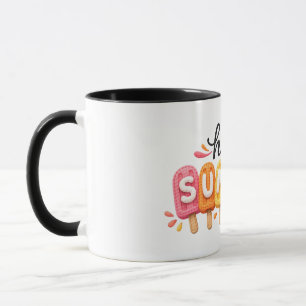 Caneca Olá Picolé Colorido Celebração de Verão