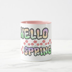 Caneca "Olá Primavera"   Impressão Floral 