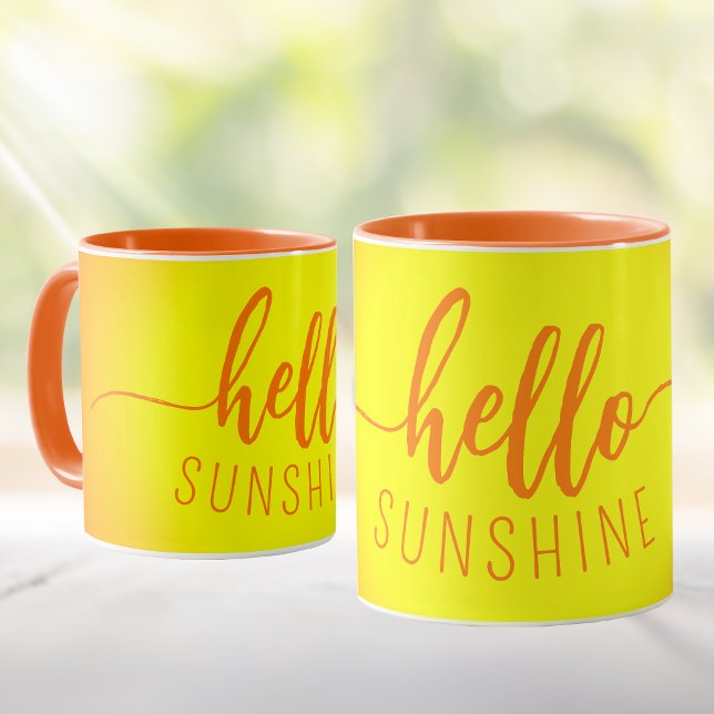 Caneca Olá Sunshine Orange e Yellow Mug (Hello Sunshine Mug: Sip in Style with Summer Vibes! ☀️🌼)
