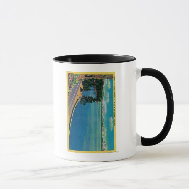 Caneca Olhando em direção a Zephyr Cove, Monte Tallac em (Direita)