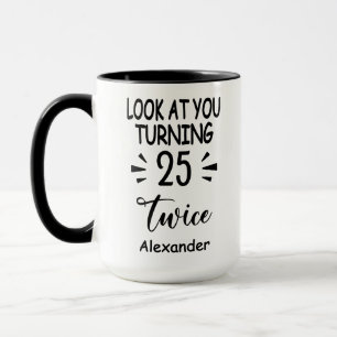 Caneca Olhe Para Você Comemora 25 Anos Duas Vezes, 50º An