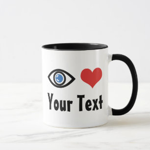 Caneca Olho do Coração (Eu Amo) Personalizada
