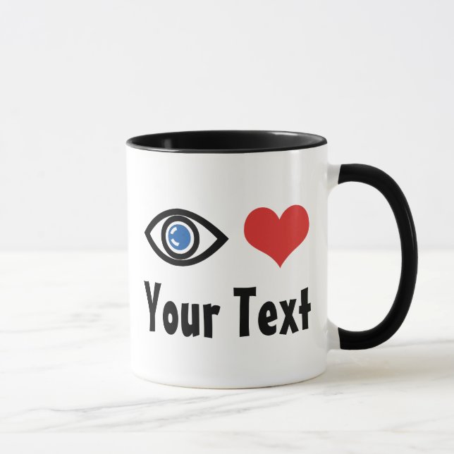 Caneca Olho do Coração (Eu Amo) Personalizada (Direita)