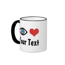 Caneca Olho do Coração (Eu Amo) Personalizada