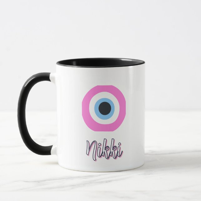 caneca olho gordo rosa || personalizável  (Esquerda)