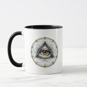 Caneca Olho que Tudo Vê Geometria Sagrada