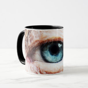 Caneca Olhos Assustadores e Olhos Azuis de Halloween / zu