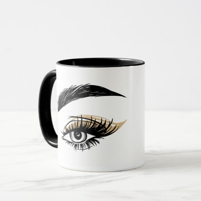 Caneca Olhos bonito Bela Salão Maquiagem Eyelashes Lashes (Frente Esquerda)