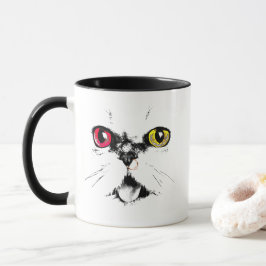 Caneca Olhos de Gato Pintados Artísticos
