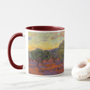 Caneca Olive Grove, Orange Sky, por Vincent van Gogh