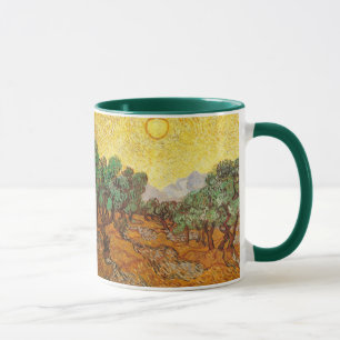 Caneca Oliveiras Amarelo Céu e Sun Van Gogh Belas Artes